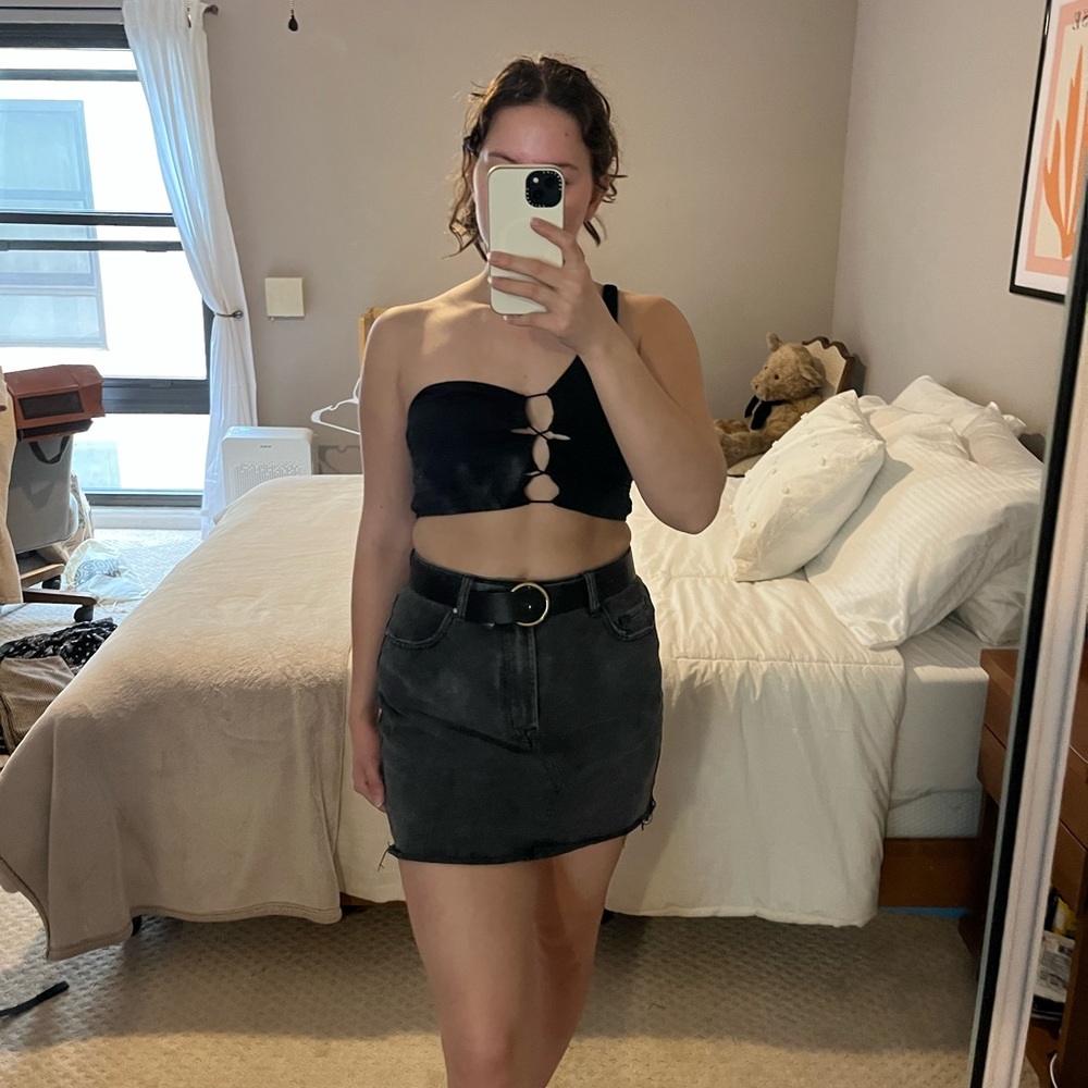 Cotton on black denim skirt size medium